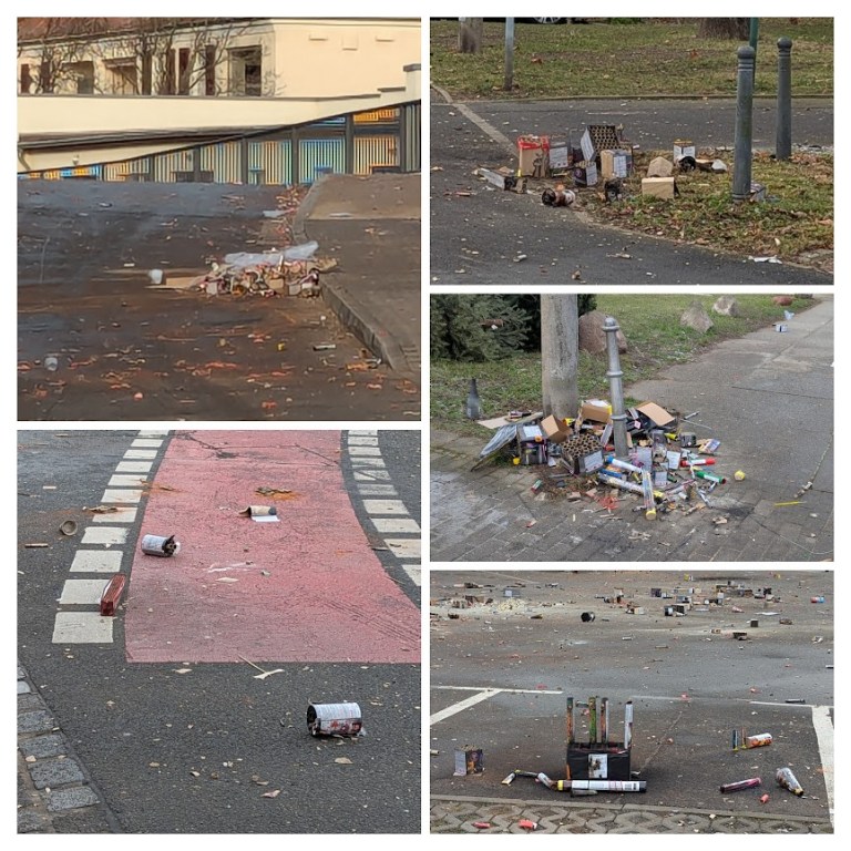 Müll nach der Silversternacht 2024/2025