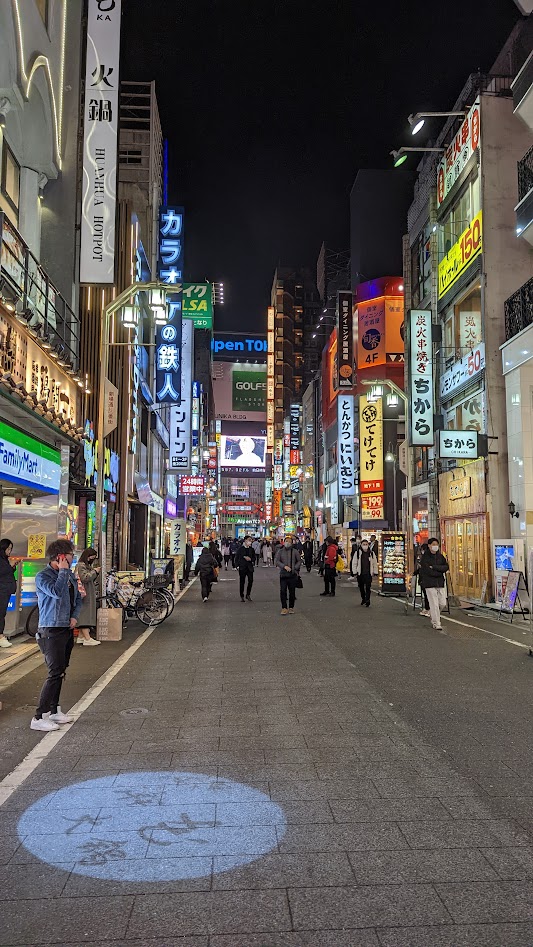Leuchtreklamen in Kabukichō bei Nacht