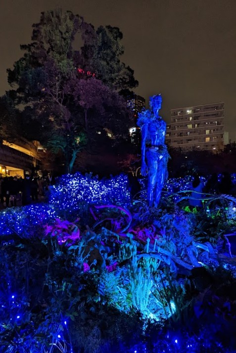 Avatar-Illumination im Garten der Roppongi Hills
