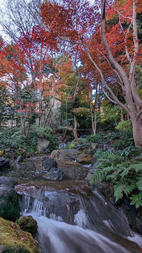 Japanischer Garten des Happo-en mit Herbstfarben