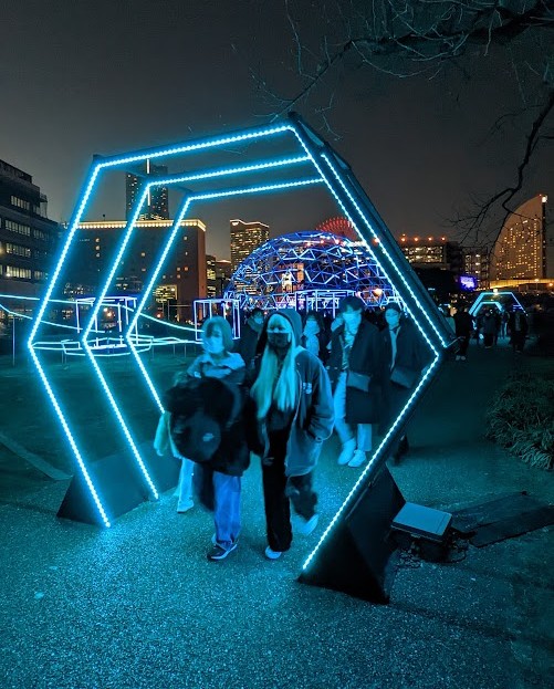 Weihnachtsillumination am Hafen von Yokohama