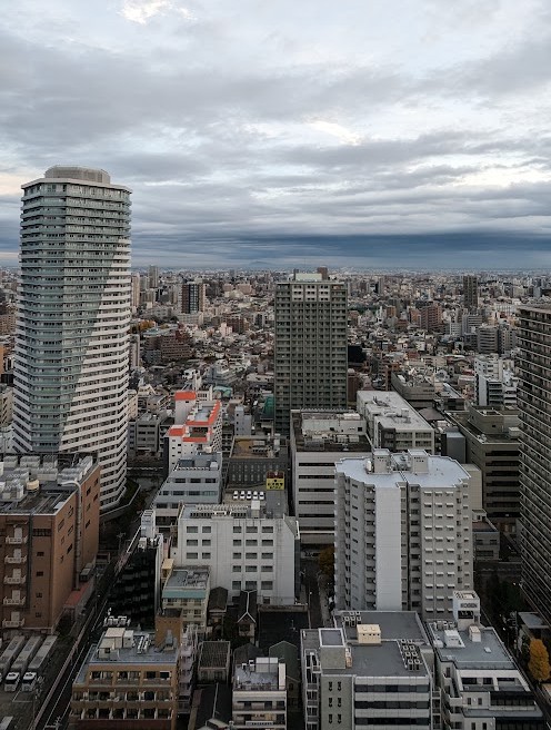 Bewölkter Morgen über Tokio