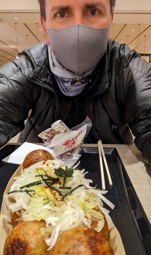 Takoyaki zum Abschluss des Tages in Odaiba